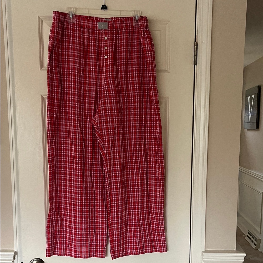 J. Crew Red and White Plaid Pants